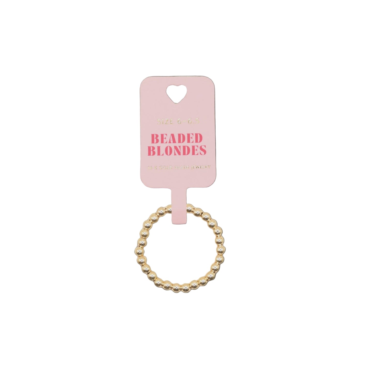 Gold Beaded Band Ring (Size 7/8)