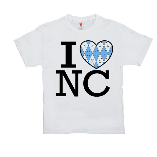 I Heart North Carolina Blue Argyle T-Shirt by Shrunken Head