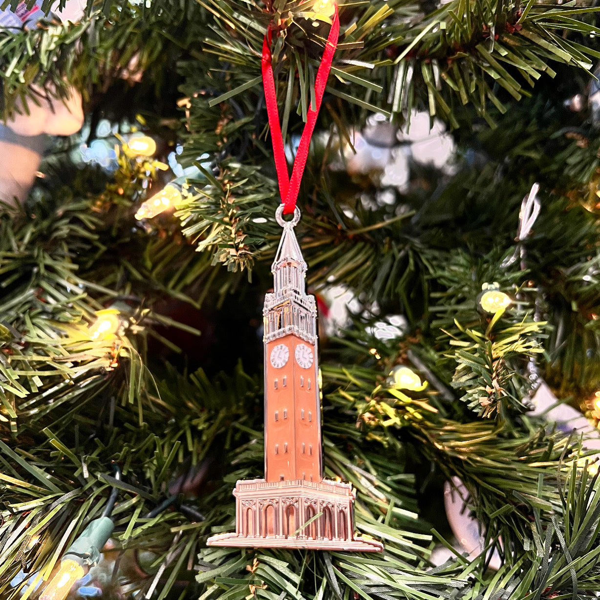 UNC Tar Heels Bell Tower Metal Ornament