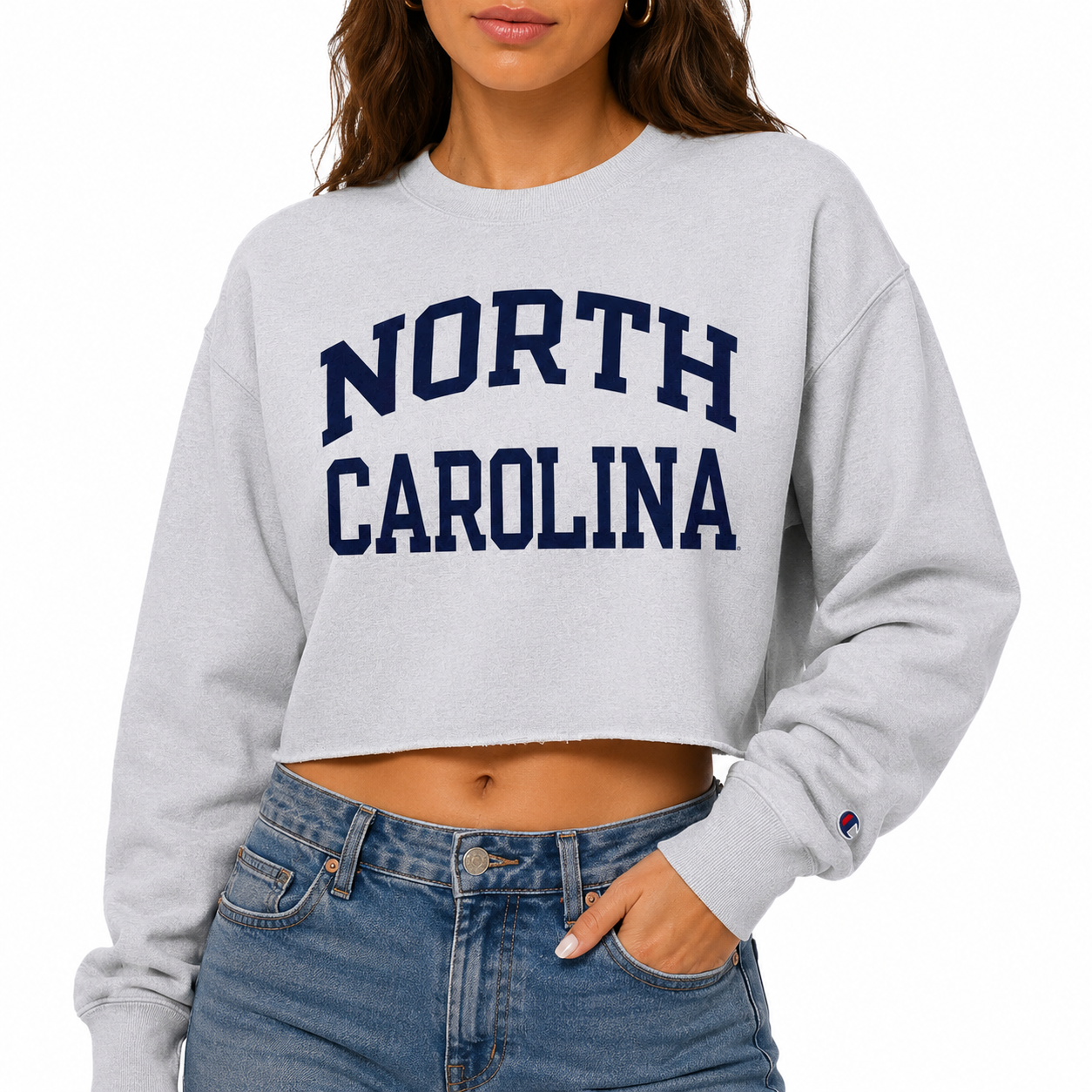 Cropped North Carolina Reverse Weave Crewneck Sweatshirt