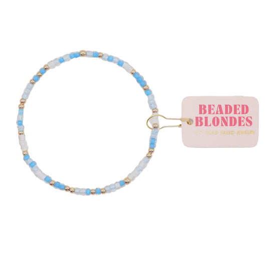 Carolina Blue and White Sprinkle Bracelet