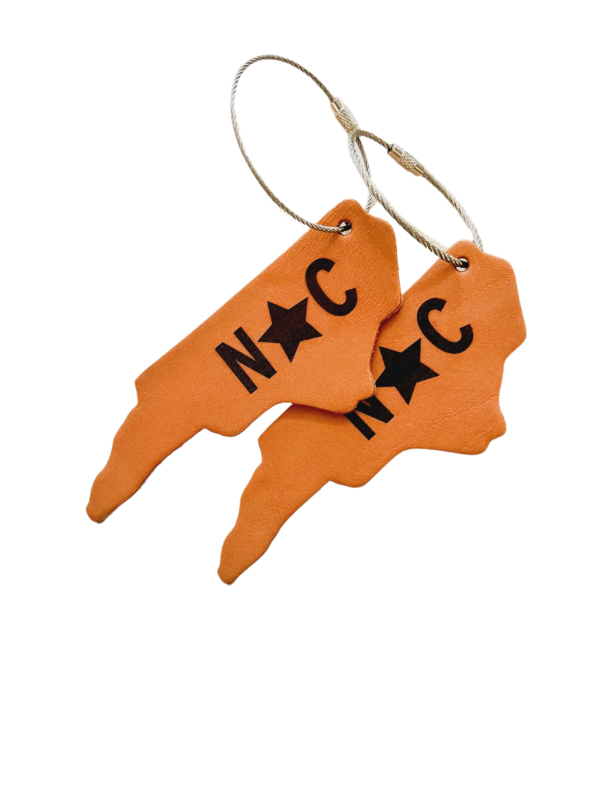 North Carolina Silhouette Leather Keychain