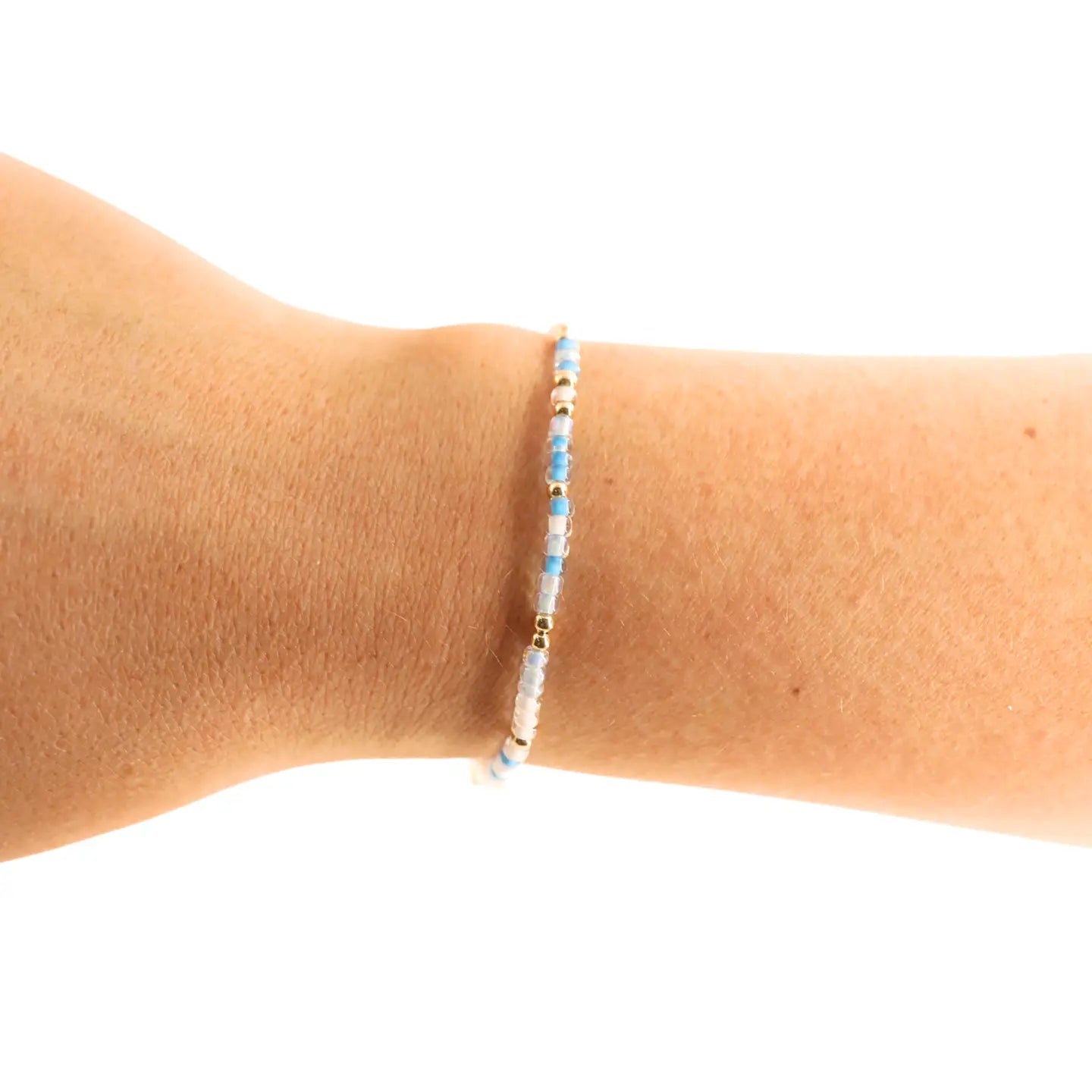 Carolina Blue and White Sprinkle Bracelet