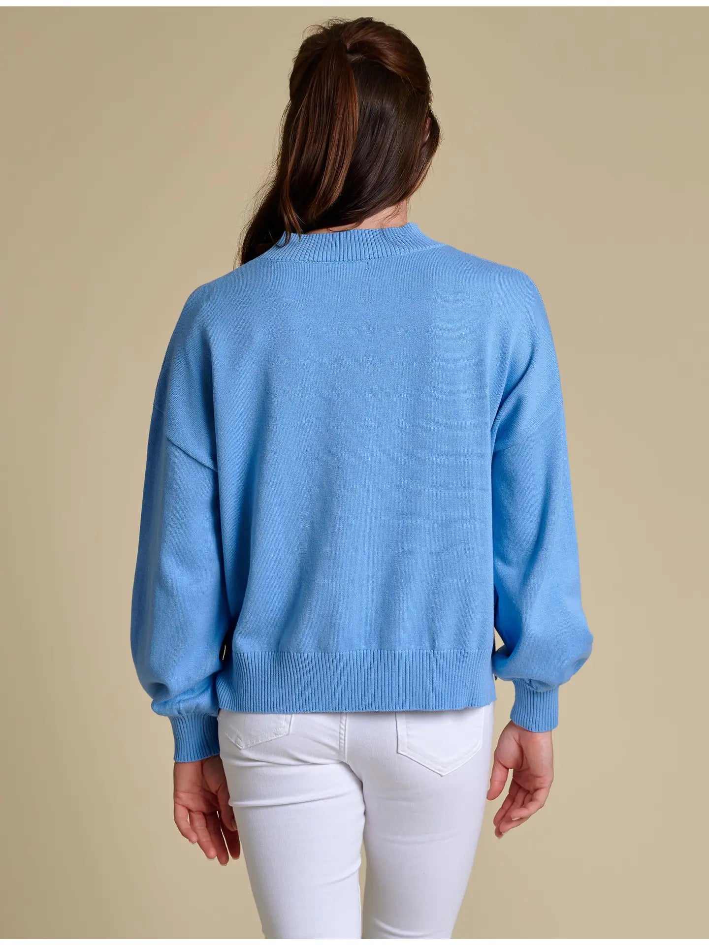 UNC Carolina Blue Embroidered Mock Neck Sweater