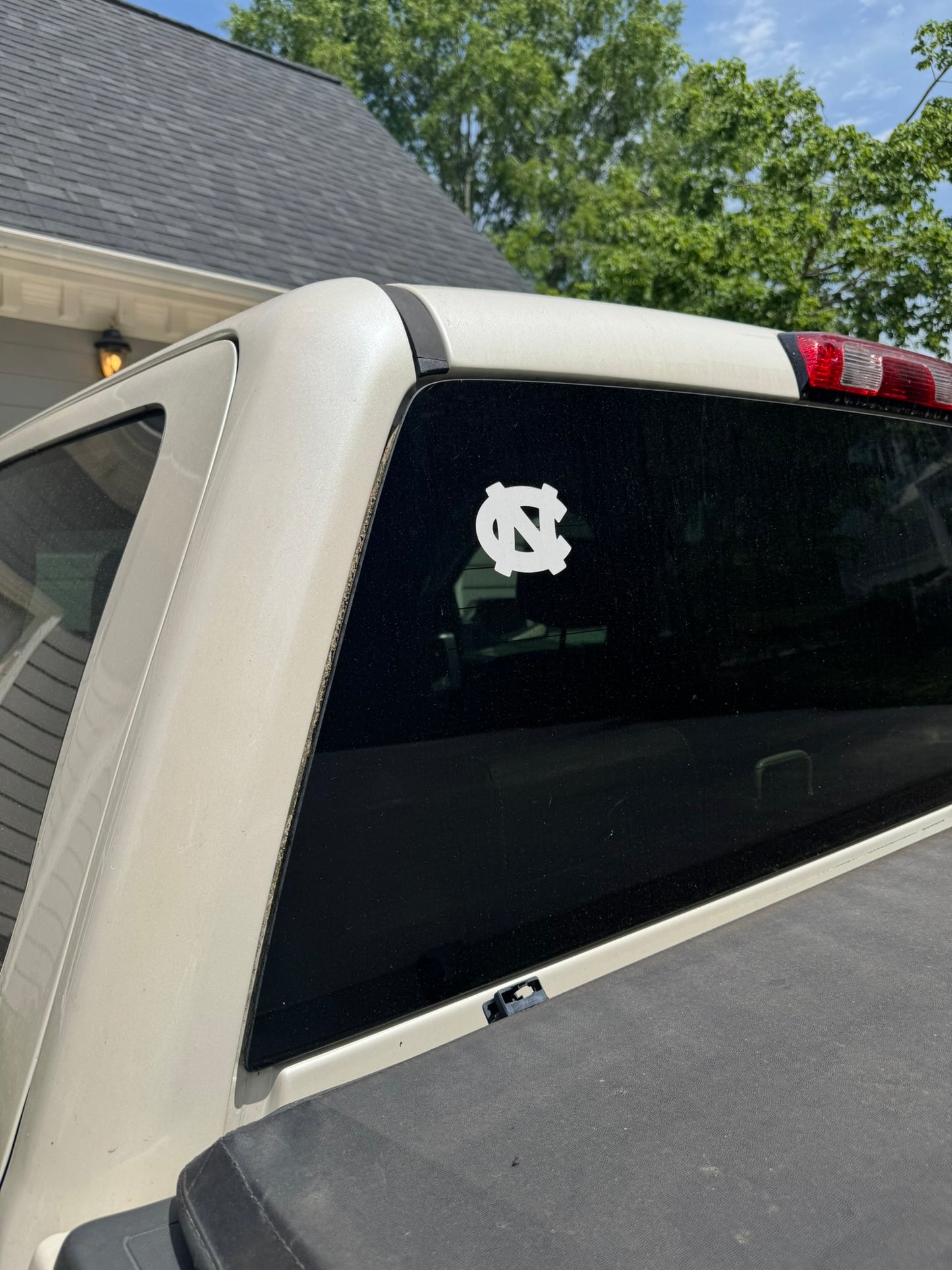 North Carolina Tar Heels Interlock Logo Decal - White