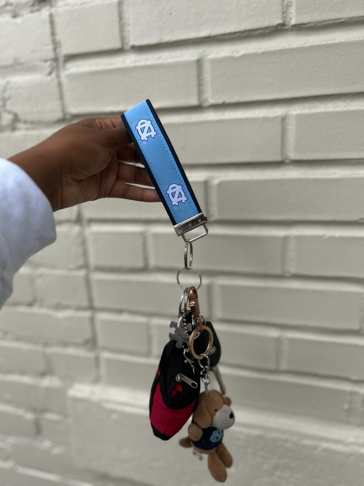 UNC Tar Heels Wristlet Strap Keychain Embroidered