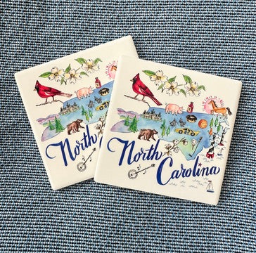 NC State Collection Ceramic Coaster North Carolina