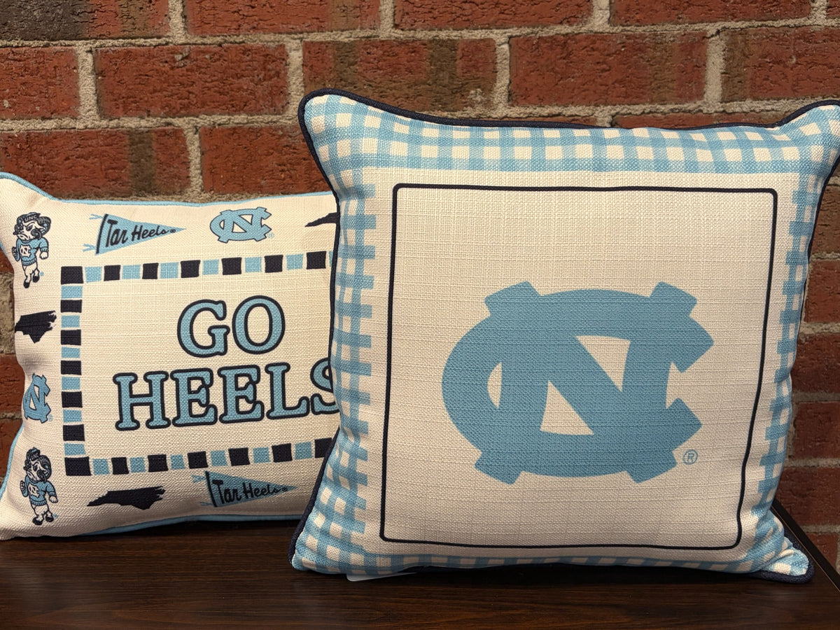 North Carolina Gingham Mascot Pillow - Main View - Little Birdie Home