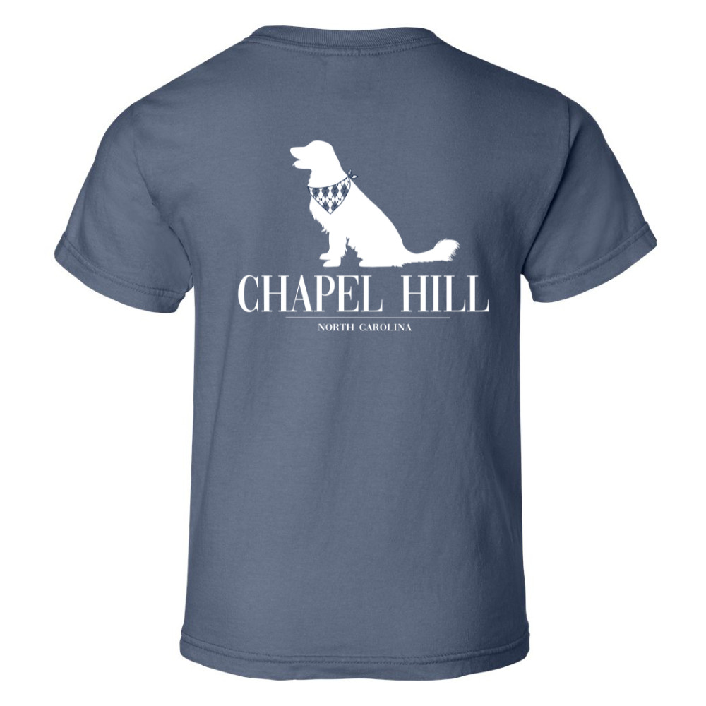 Kid's Chapel Hill Dog in Argyle Bandana Comfort Colors T-Shirt