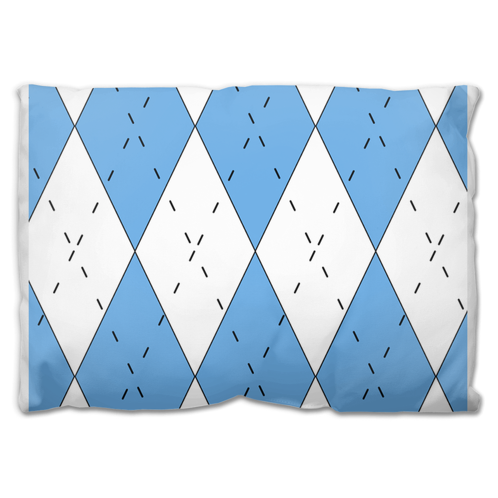 Carolina Blue and White Argyle Outdoor Pillow