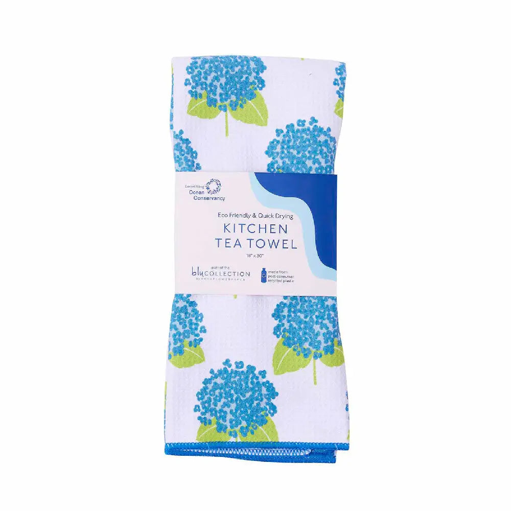 Hydrangea Blue Kitchen Tea Towel