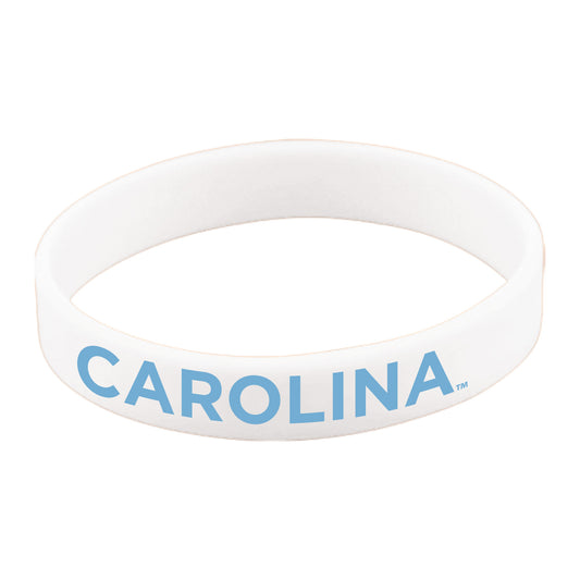 CAROLINA White Rubber Wristband for UNC Fans
