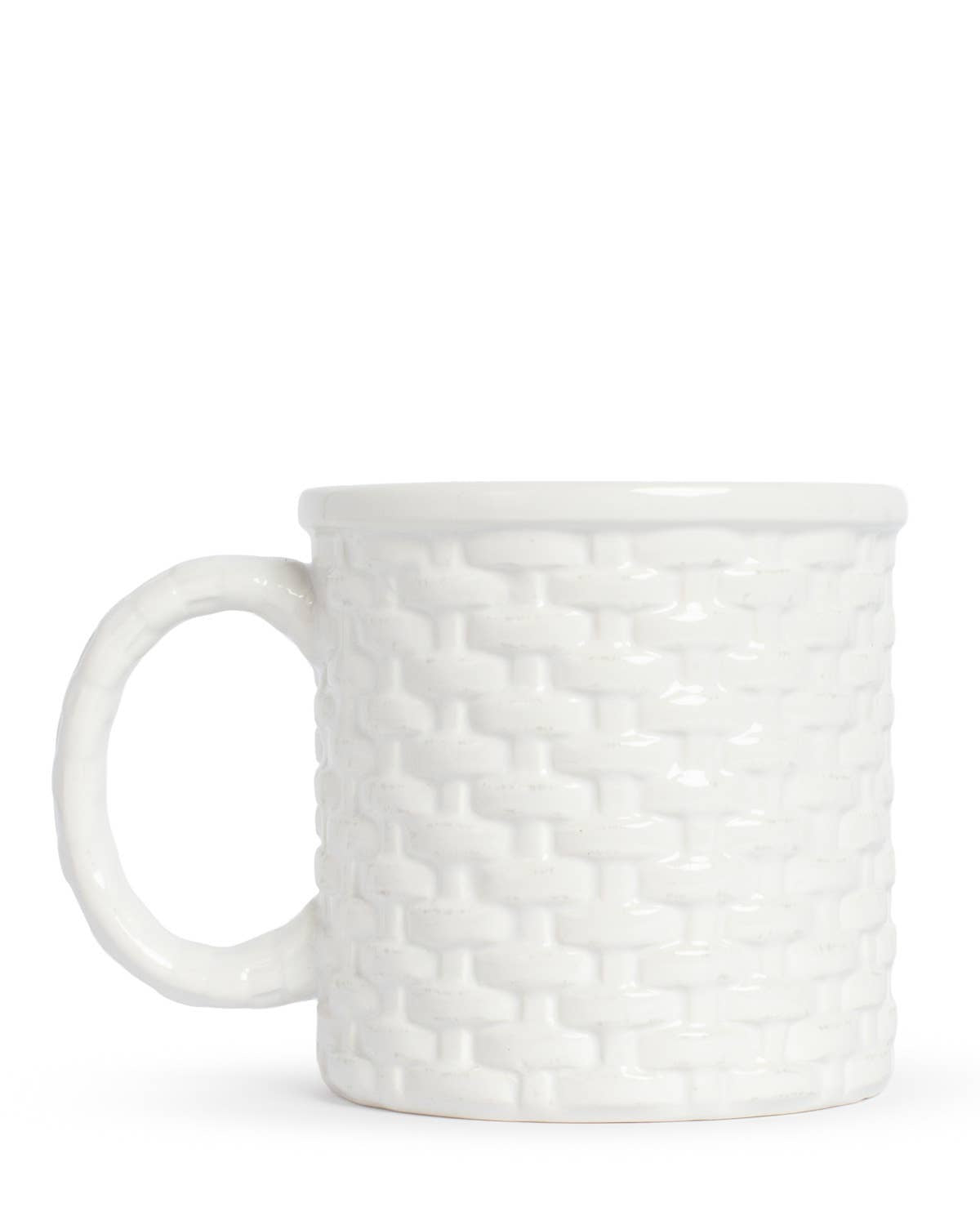 Basketweave Coffee Mug White 14oz