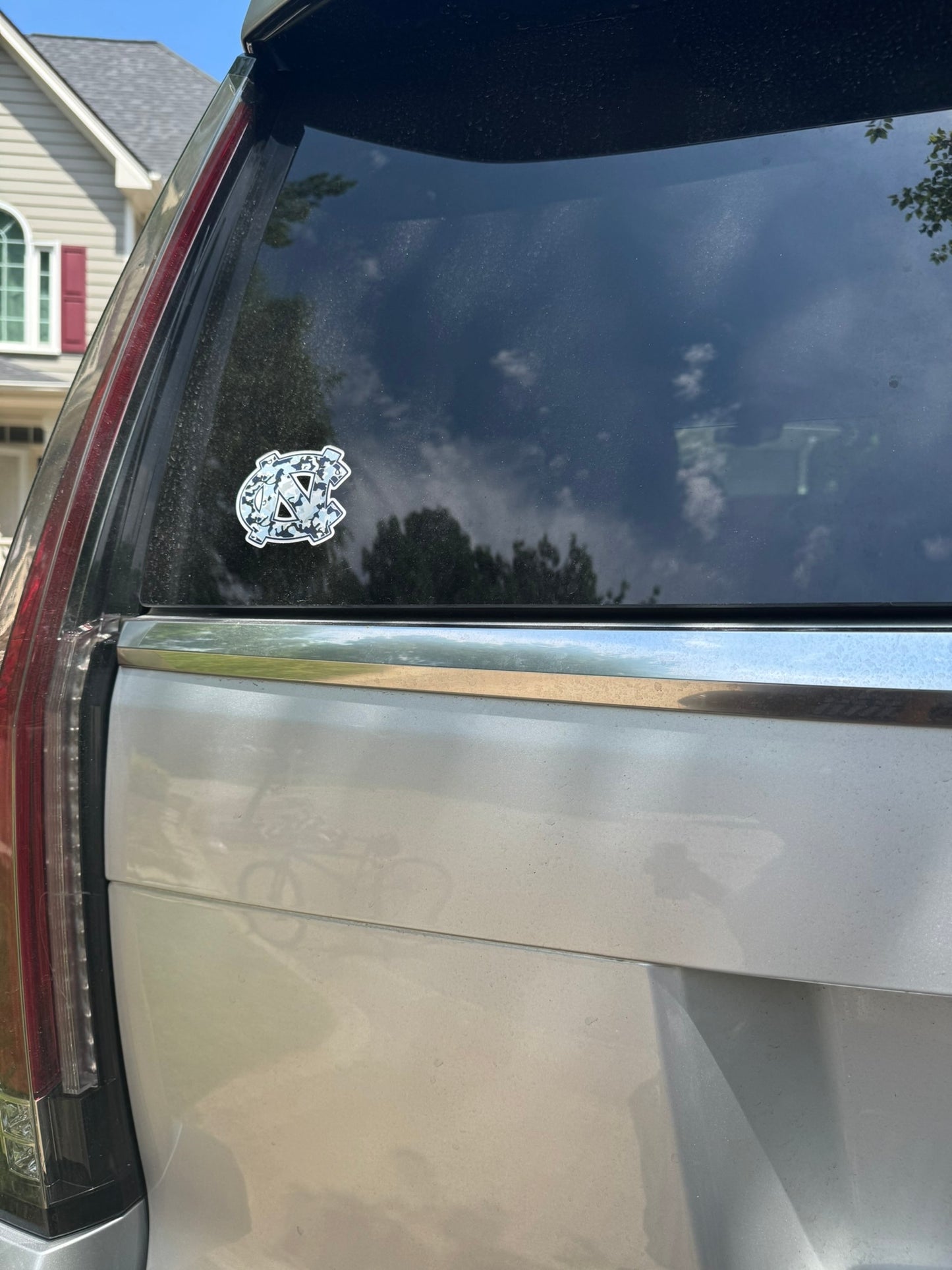 North Carolina Tar Heels Interlock Logo Decal - Carolina Blue Camo