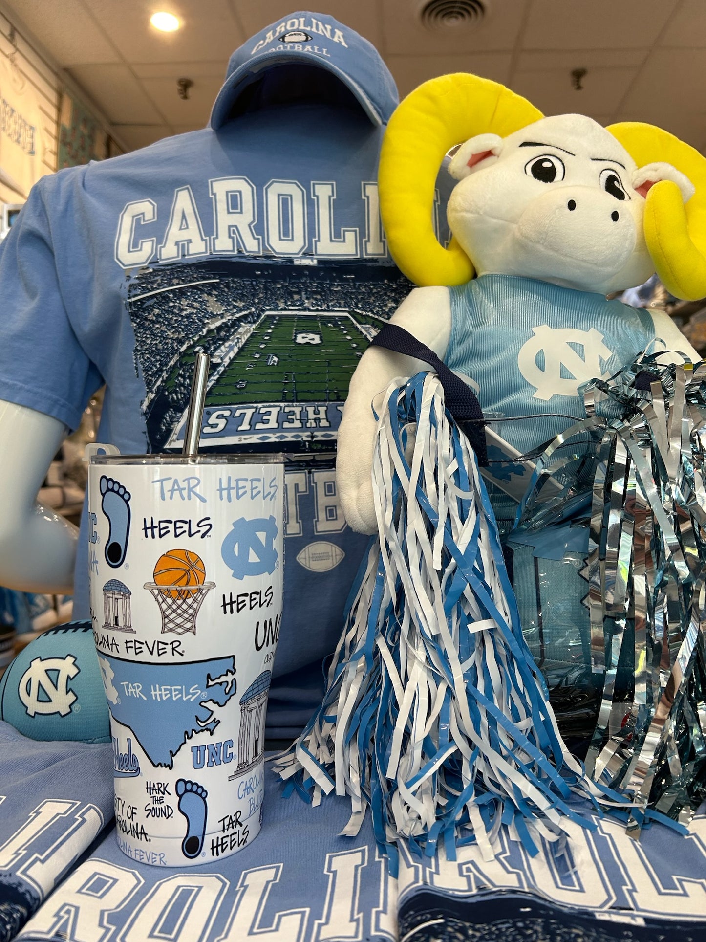 North Carolina Tar Heels Collage Stainless Steel Tumbler with Straw
