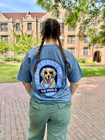 Carolina Tar Heels Golden Retriever Sunglasses T-Shirt