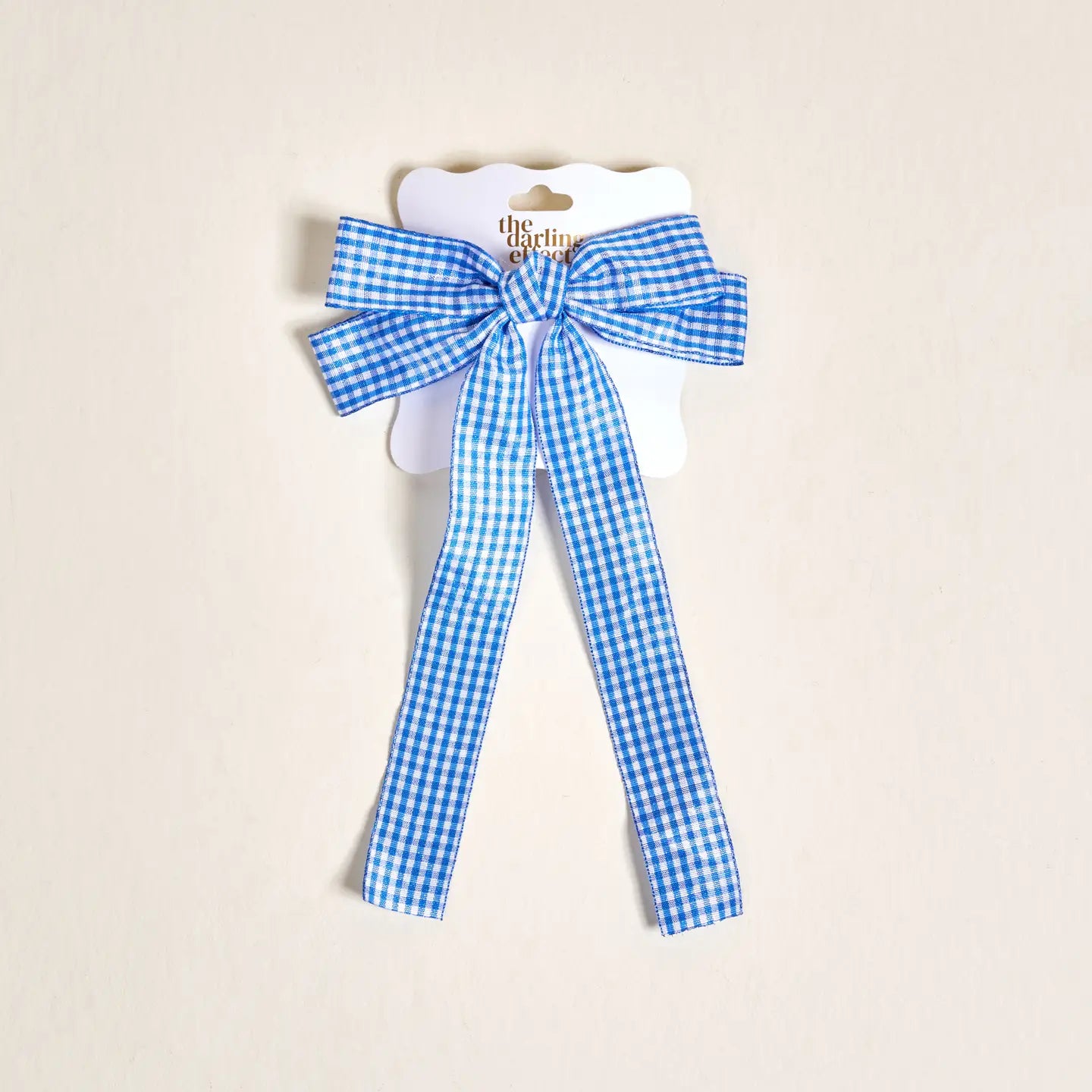 Double Take Hair Bow–Gingham Blue