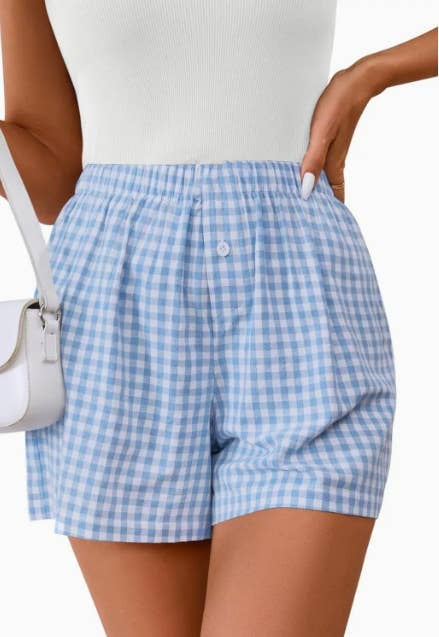 Carolina Blue Plaid Boxer Shorts
