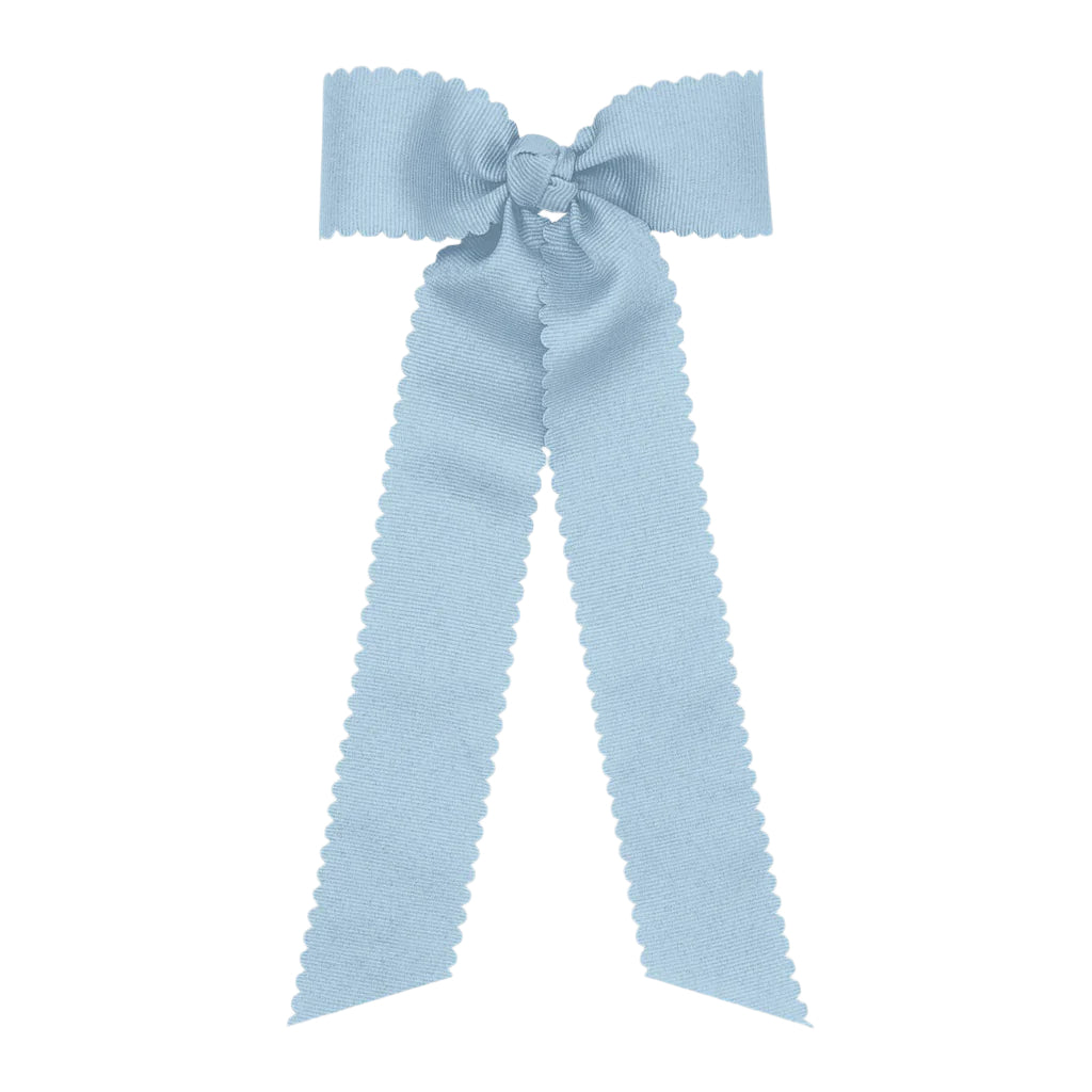 Carolina Blue Girls Scalloped Bow