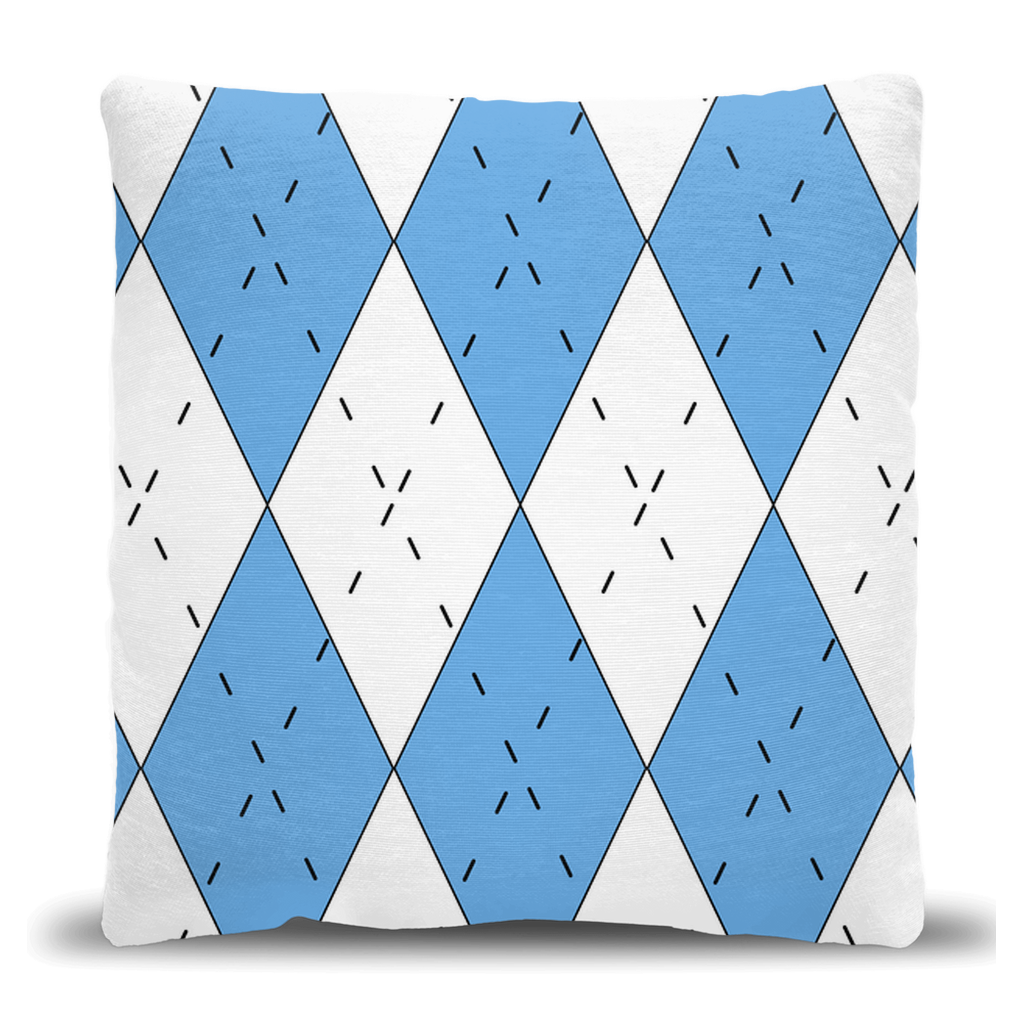 Carolina Blue and White Argyle Throw Pillow