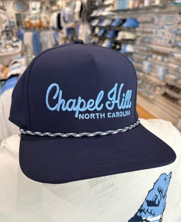 Chapel Hill Cursive Caddy Hat with Rope in Navy