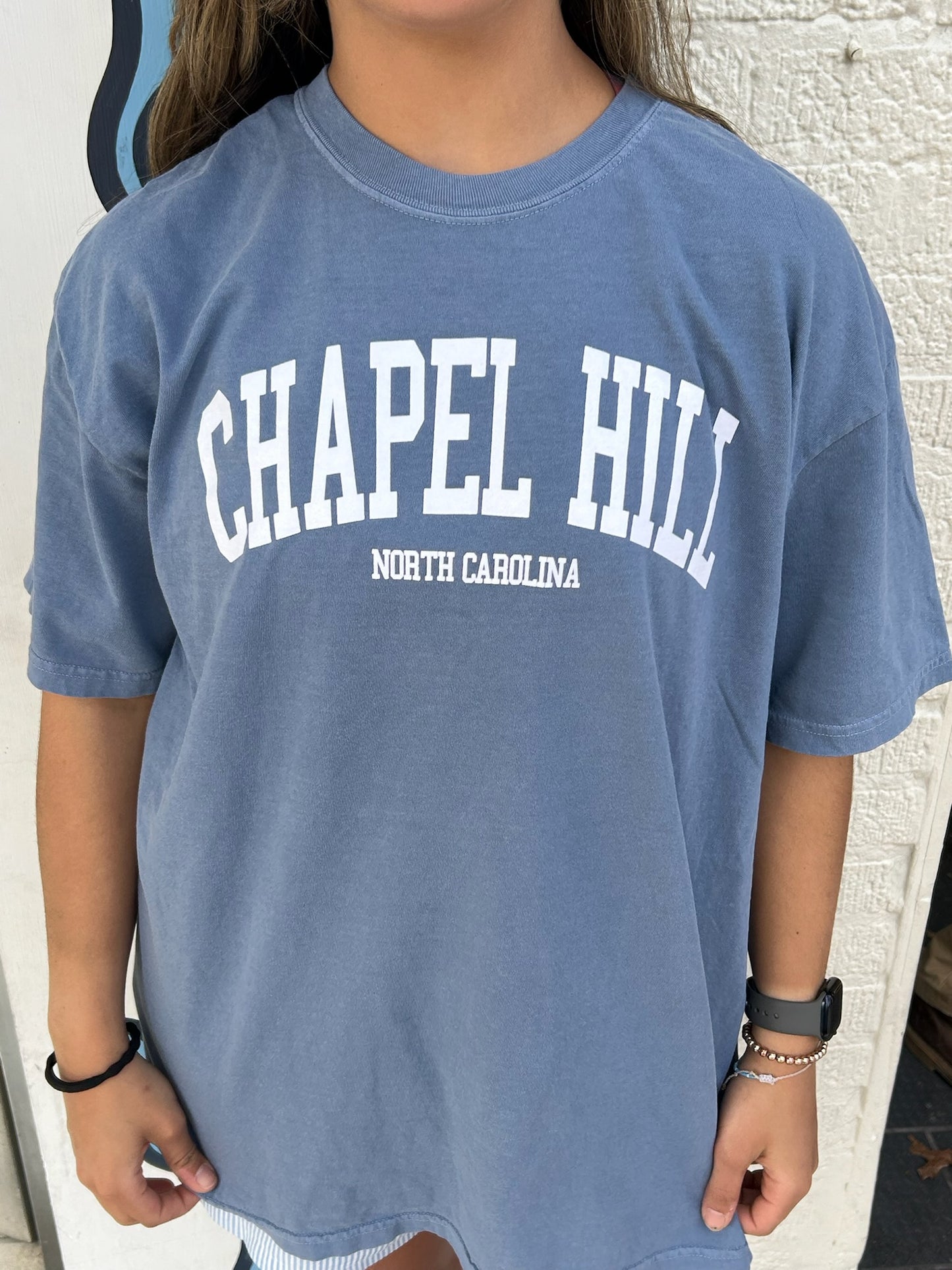Chapel Hill North Carolina Comfort Colors T-Shirt in Blue Jean