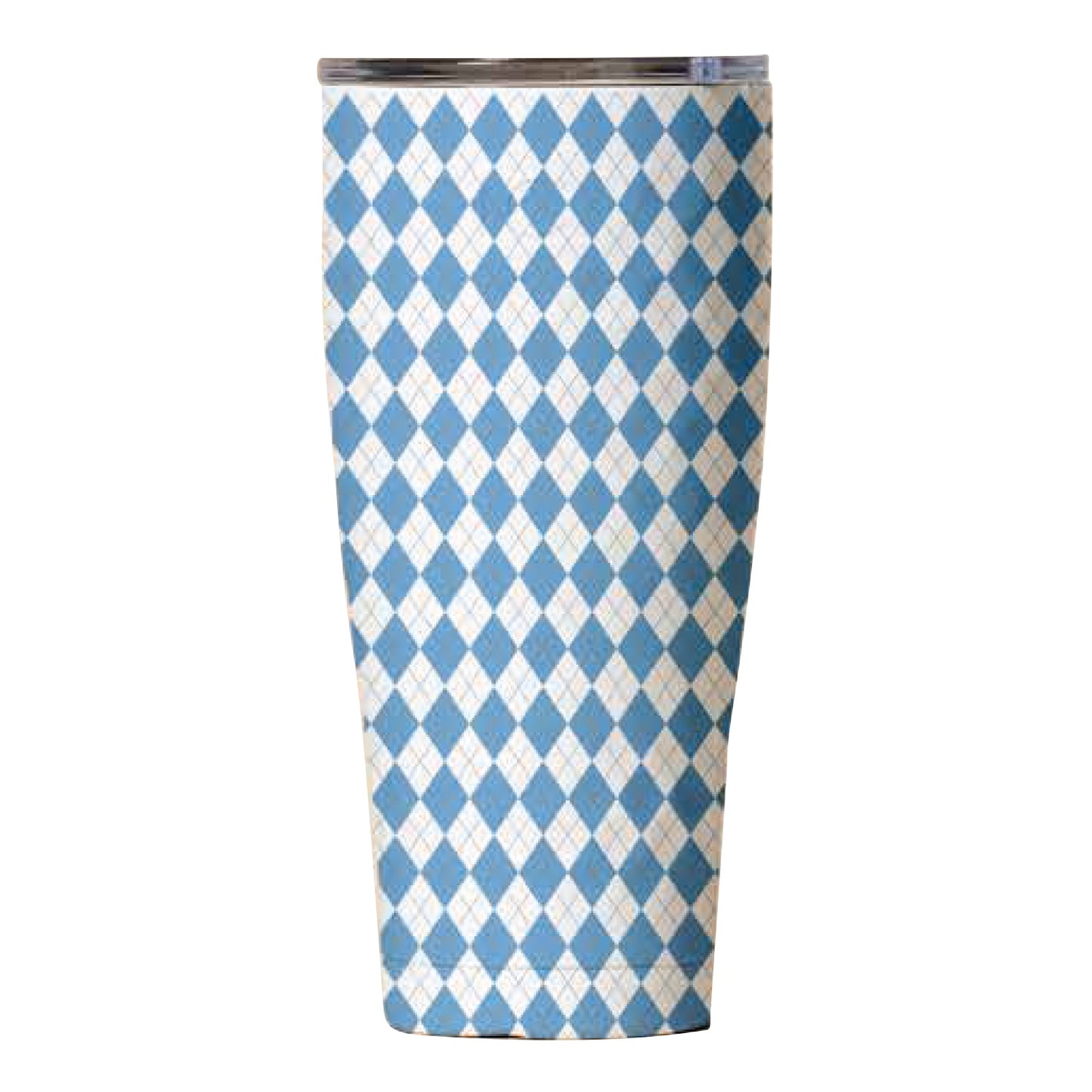 Carolina Blue and White Argyle 30 oz Tumbler