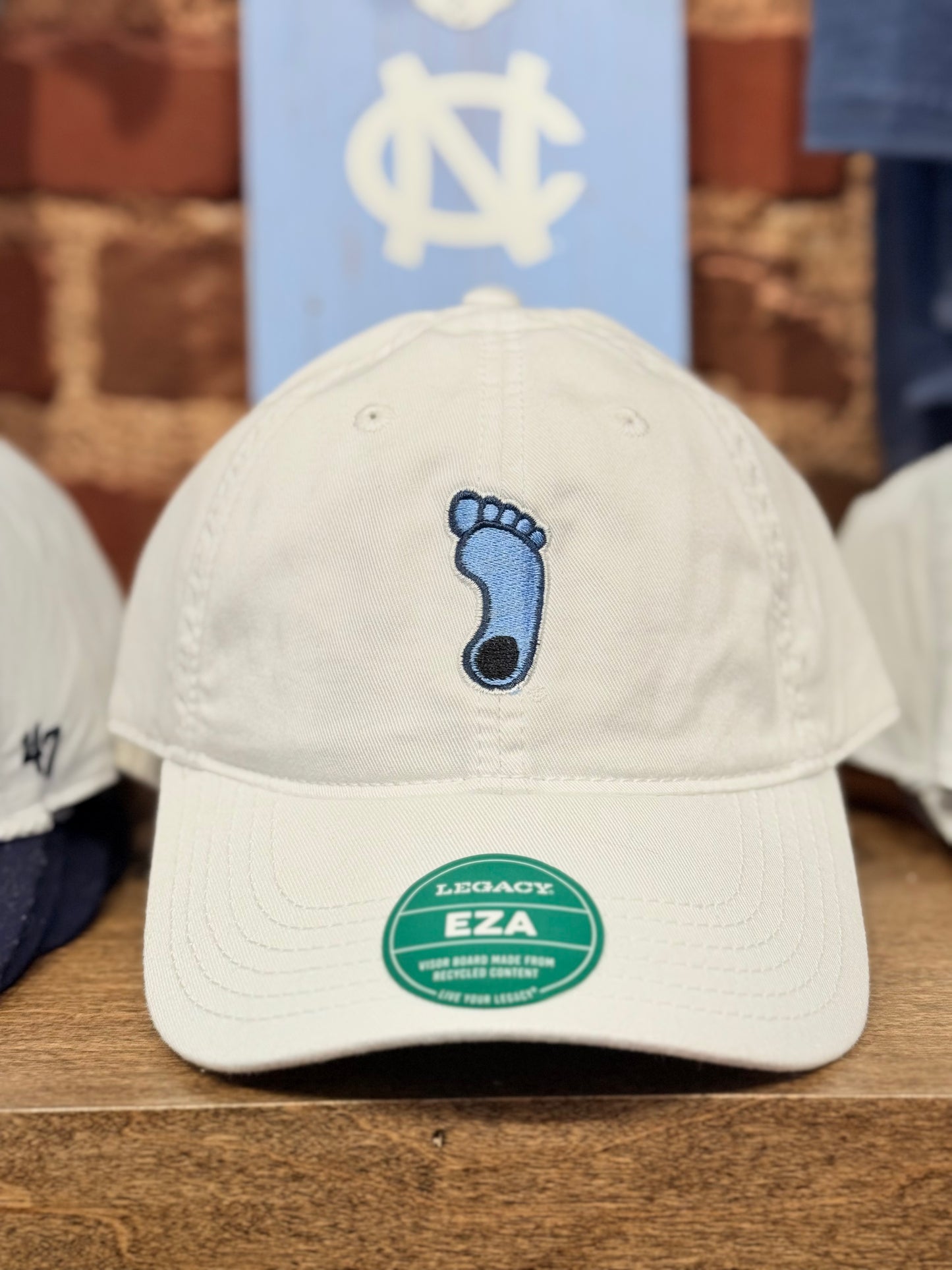 UNC Foot Logo Classic Adult Hat in White
