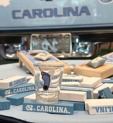 North Carolina Tar Heels Foot Logo Shot Glass