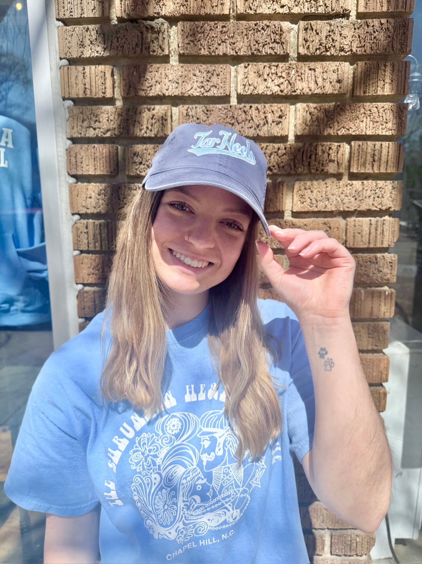 Carolina Slate Blue Vintage Baseball Font Teratwill Hat