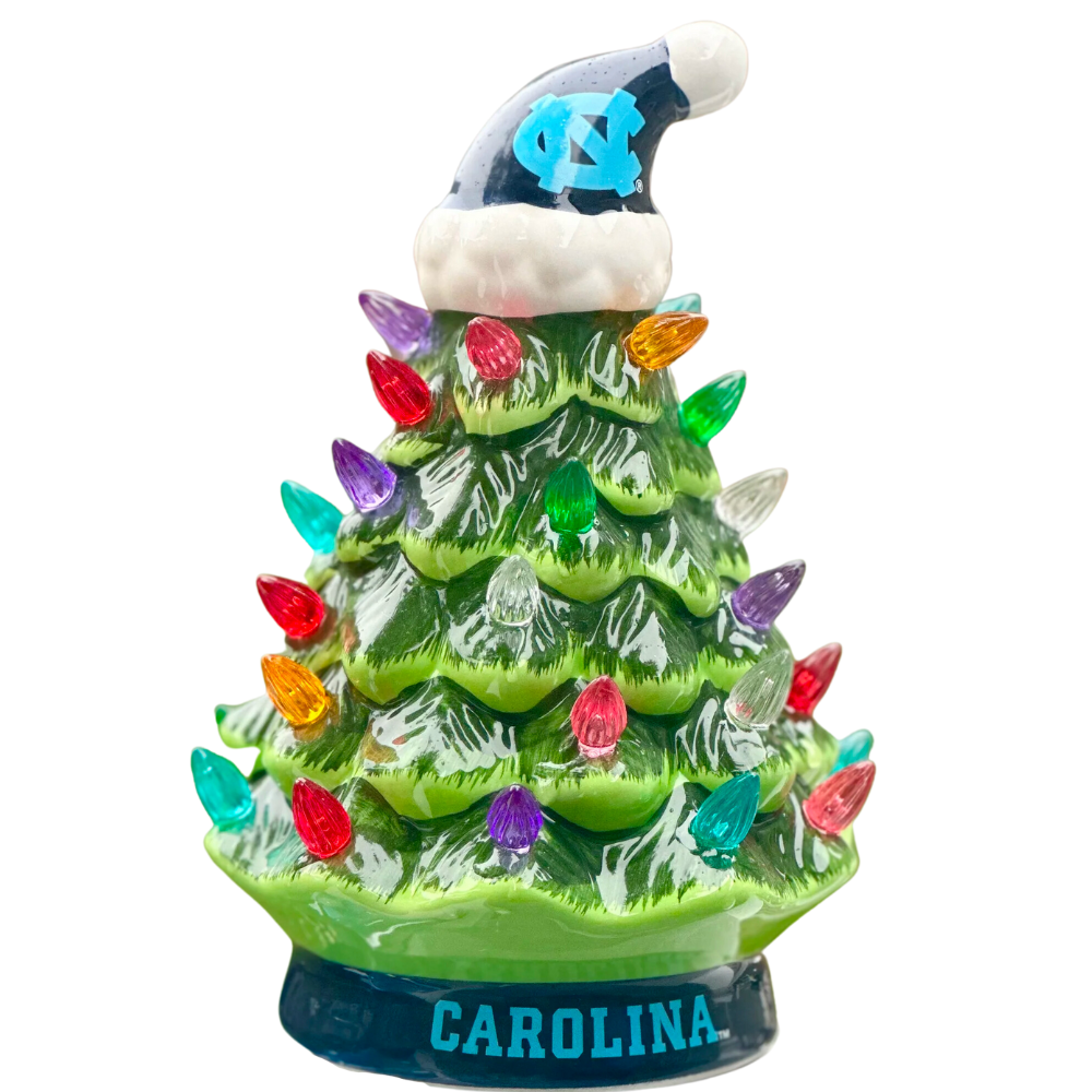 North Carolina Tar Heels Light Up Christmas Tree 8"