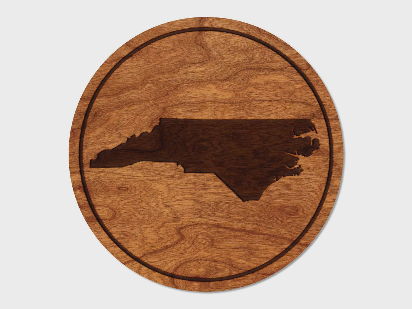 North Carolina Wooden Cherry Coaster