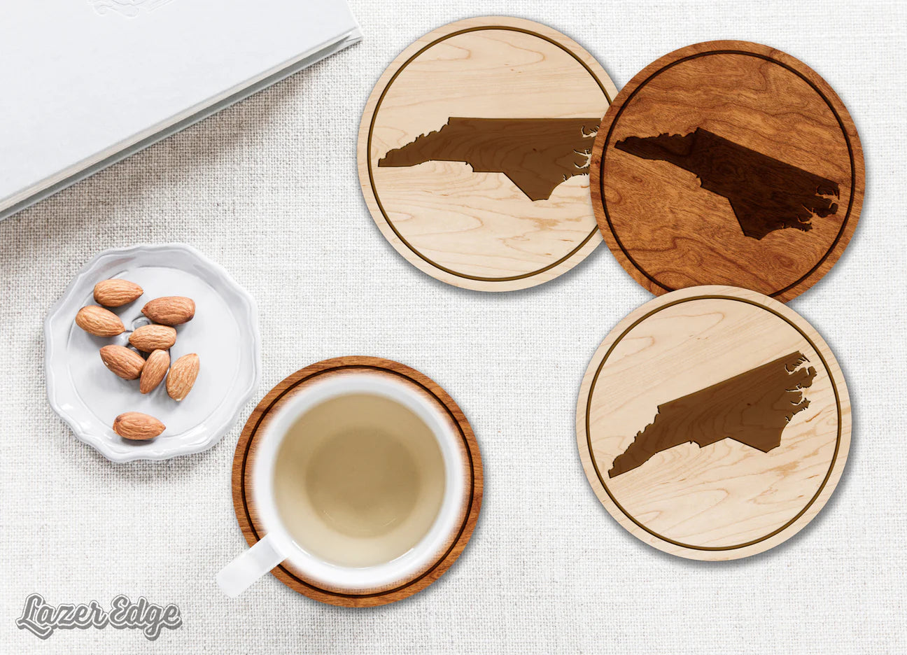 North Carolina Wooden Cherry Coaster