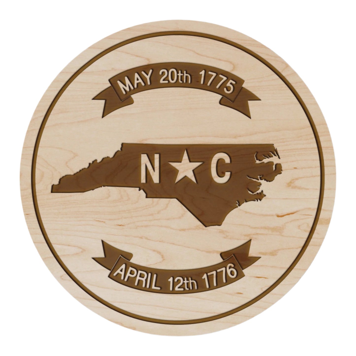 North Carolina State Flag Maple Coaster