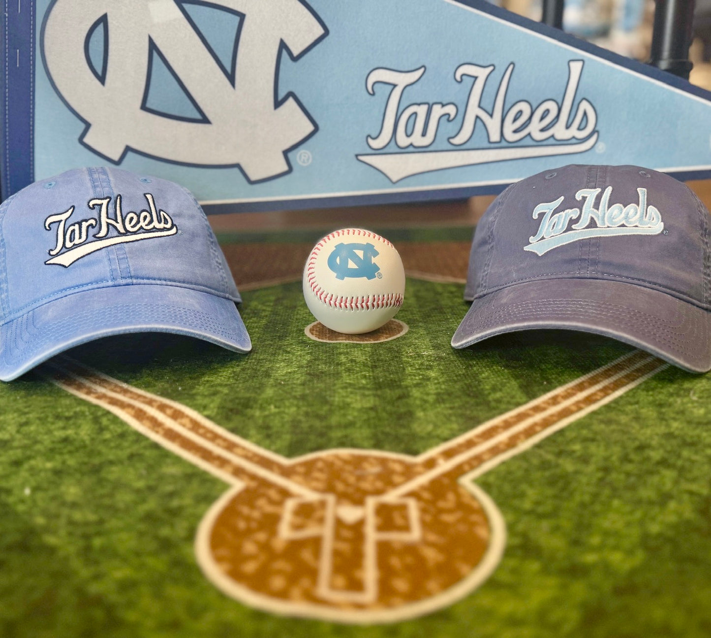 Carolina Slate Blue Vintage Baseball Font Teratwill Hat