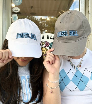 Chapel Hill North Carolina Adjustable Hat in White