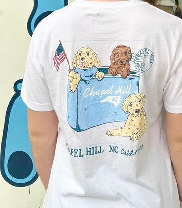 Chapel Hill Puppies in Cooler White T-shirt