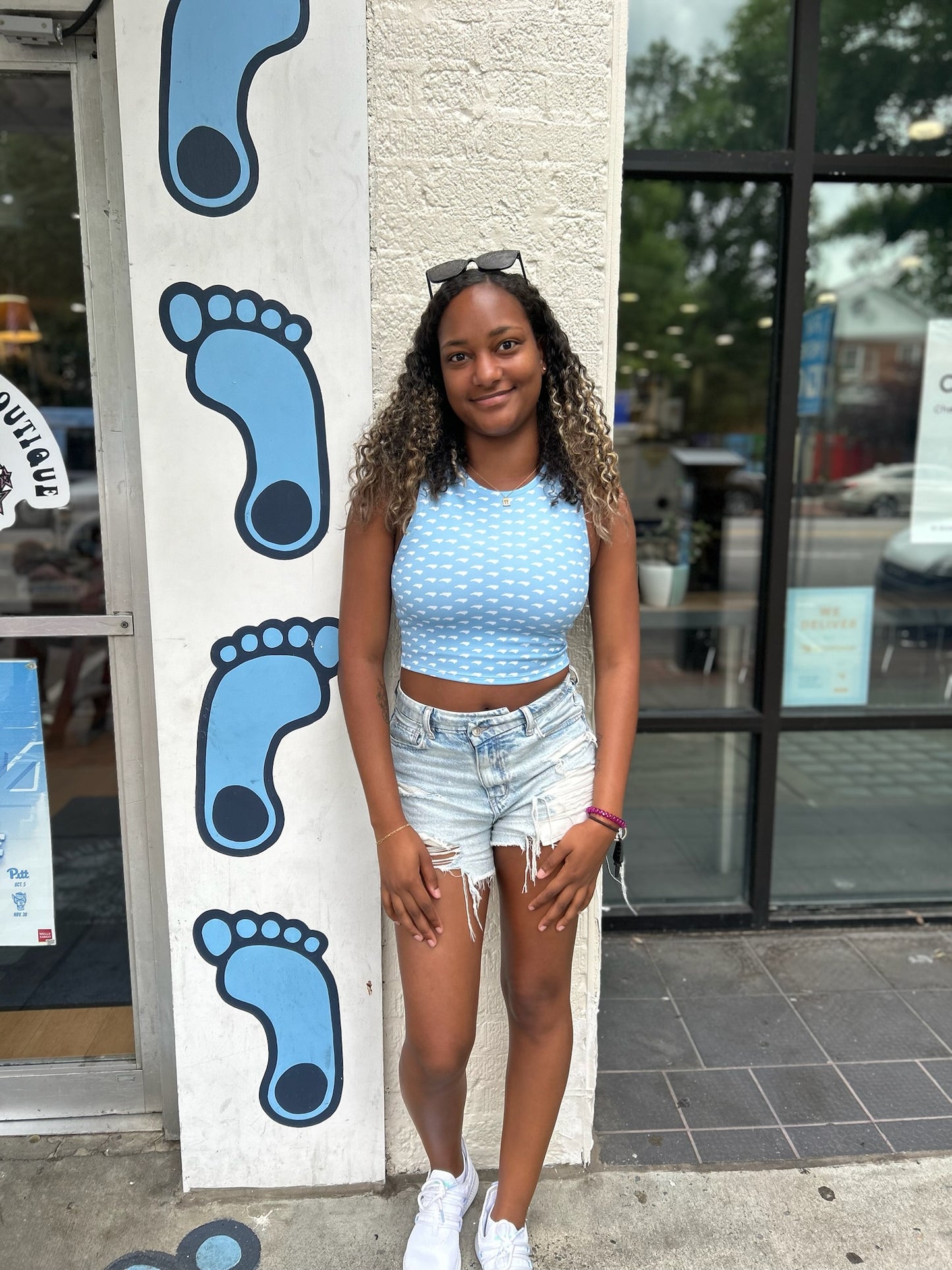 North Carolina Patterned Cropped Tank Top Athletic Fit
