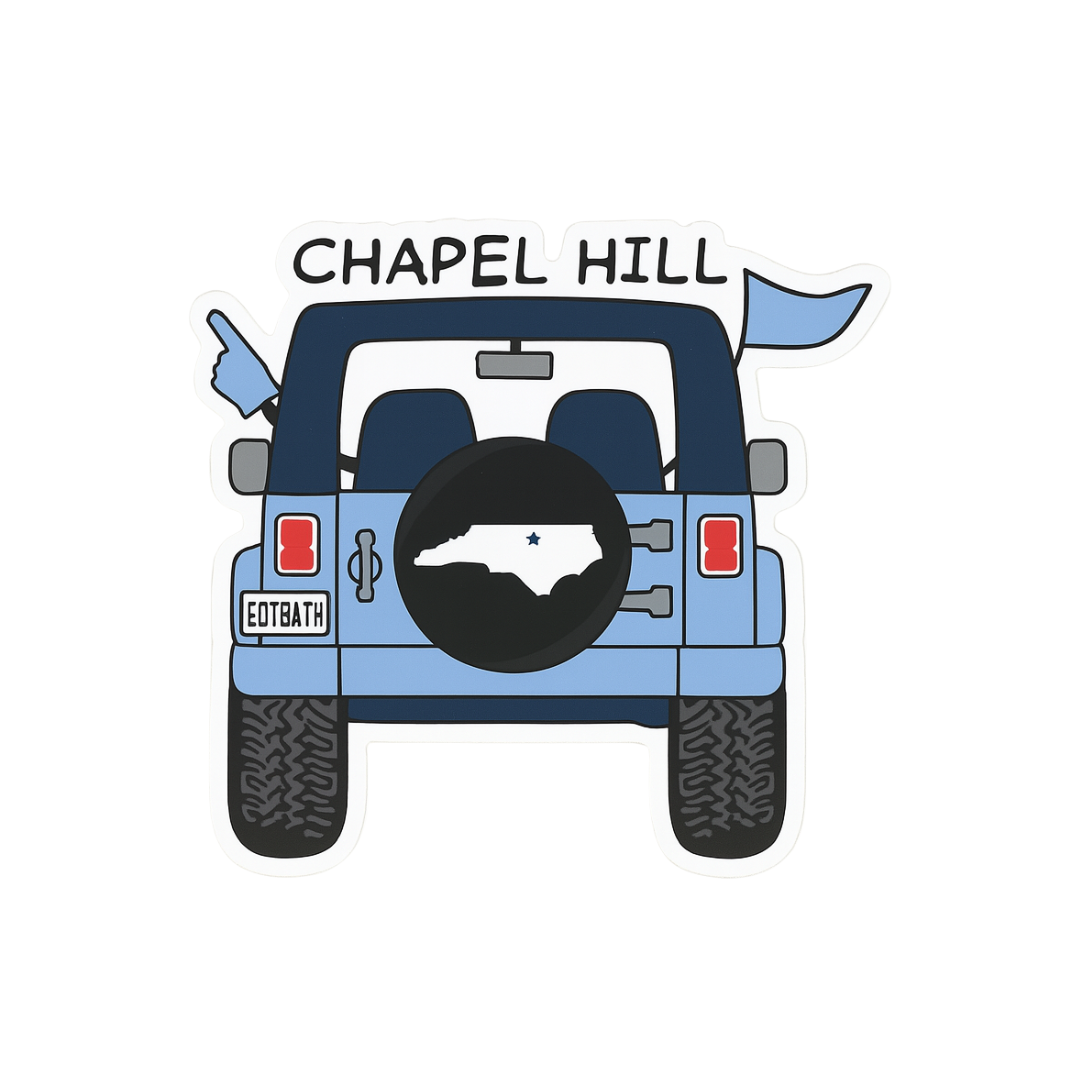 Chapel Hill Blue Jeep Rugged Sticker by SHB