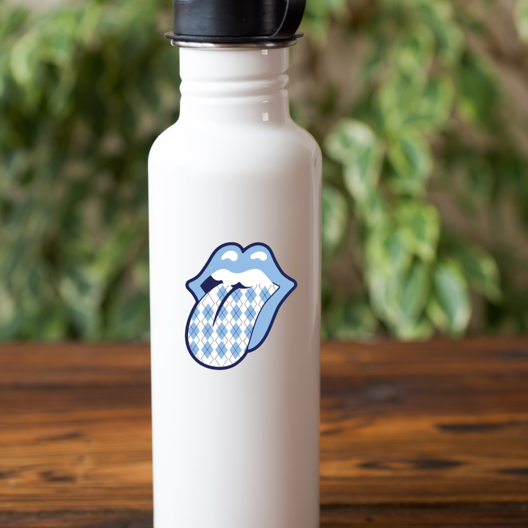 Carolina Blue Argyle Tongue Rugged Sticker by SHB