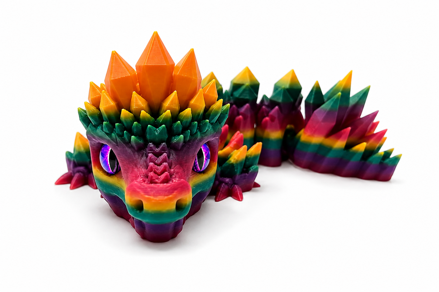 3D Printed Small Dark Rainbow Chunky Dragon