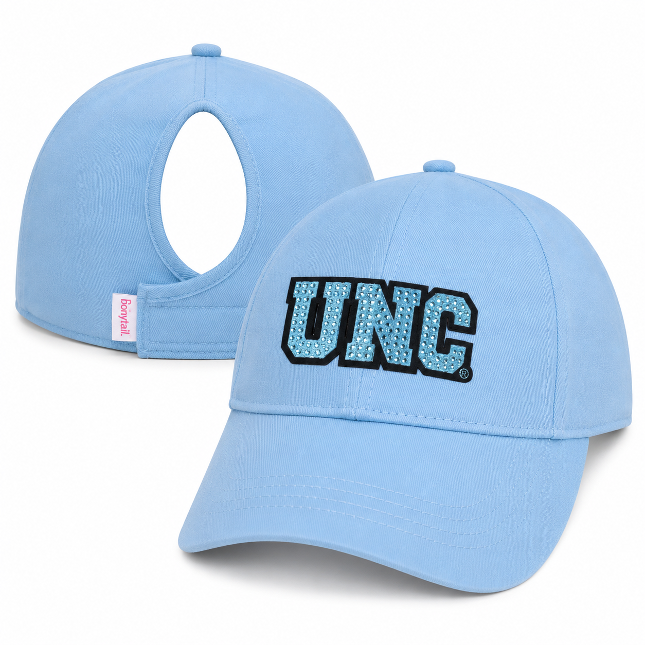 UNC Rhinestone Ponytail Hat