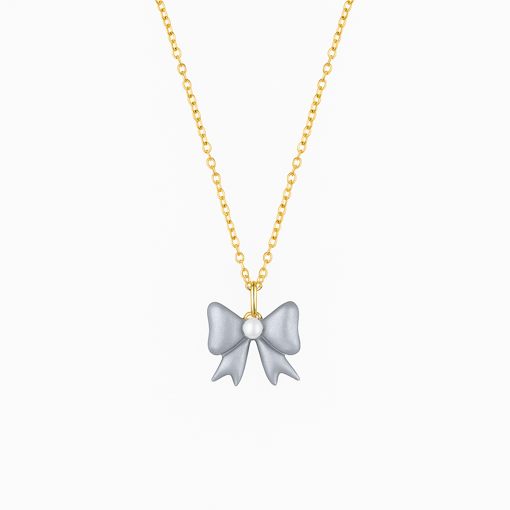 Sparkle Bow Winter Necklace