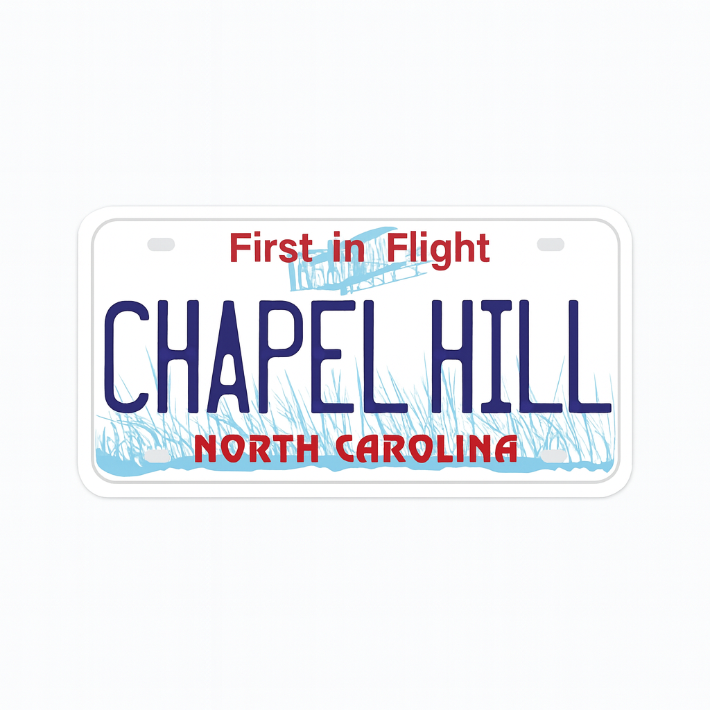 North Carolina License Plate Sticker - Chapel Hill