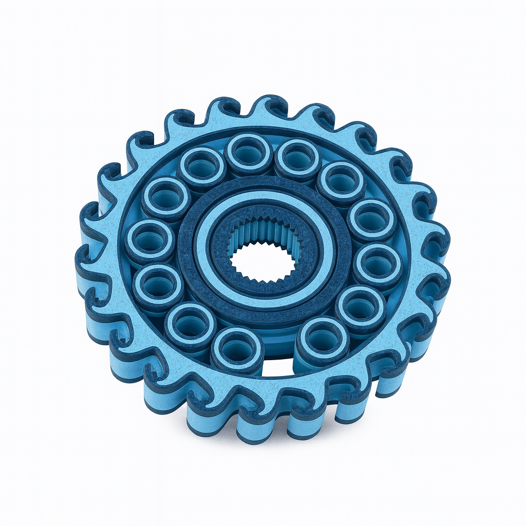 gear fidget spinner Navy and Light Blue 3D Print Spinner – Shrunken Head