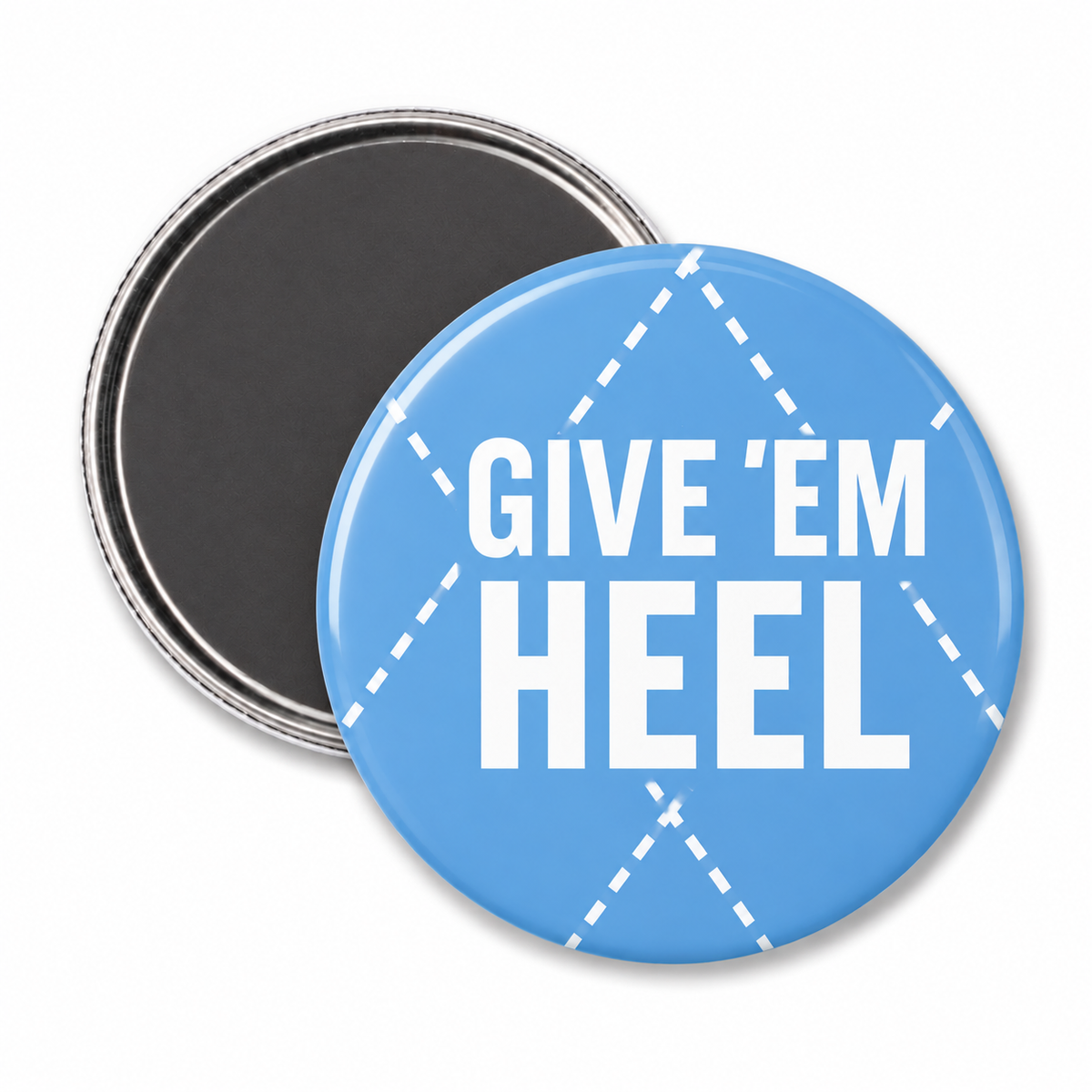 Give 'Em Heel Button Magnet 2.25" - Main View - Shrunken Head