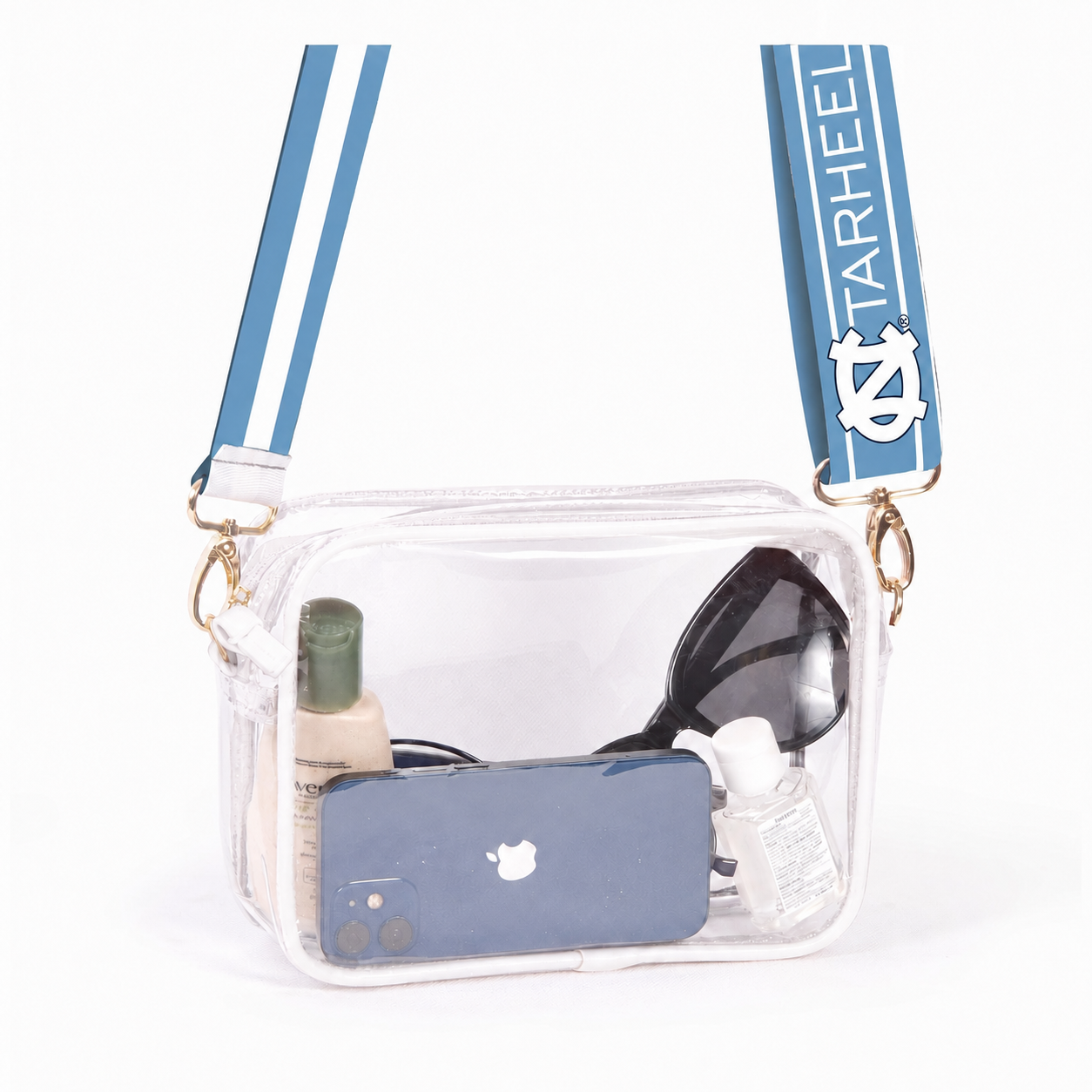 UNC Tar Heels Bridget Clear Purse with Reversible Strap