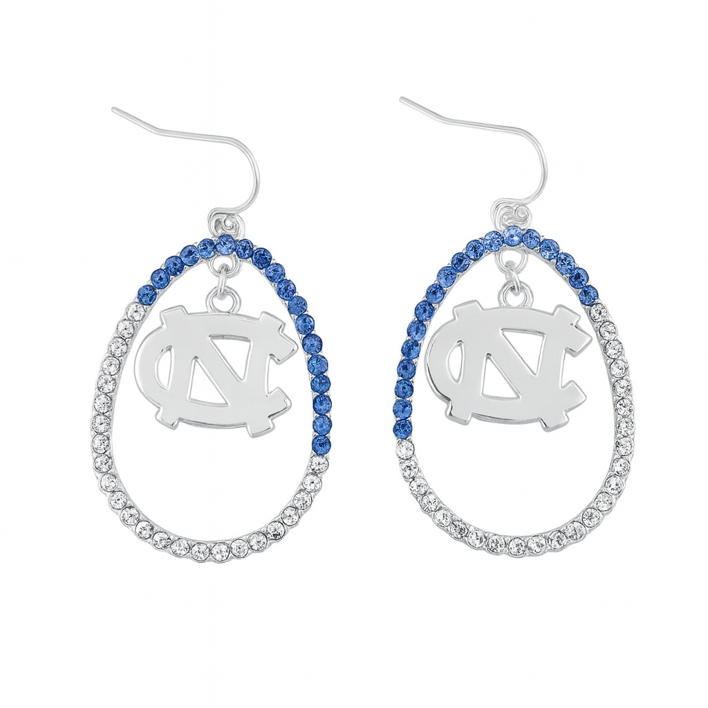 North Carolina Crystal Loop Earrings