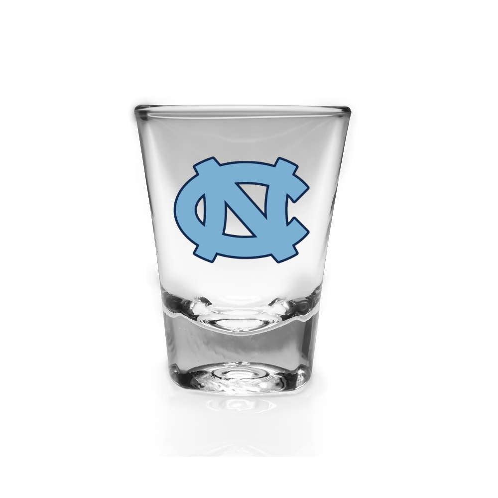 Carolina Tar Heels Interlock 1.5 Oz Clear Shot Glass