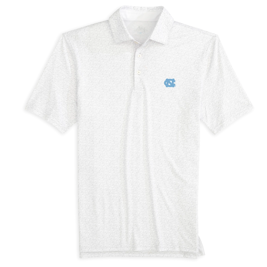 North Carolina White Driver Over Clubbing Perf Polo by Southern Tide